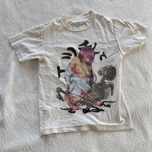 Graphic Anime T-Shirt - Cream